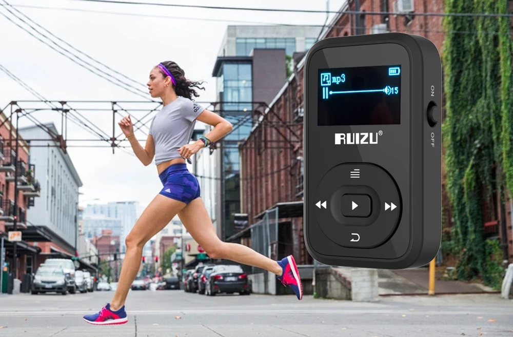 Мини RUIZU X26 клип Bluetooth MP3 плеер 8 GB Спорт mp3 плеер с Регистраторы FM радио Поддержка карты памяти+ повязки