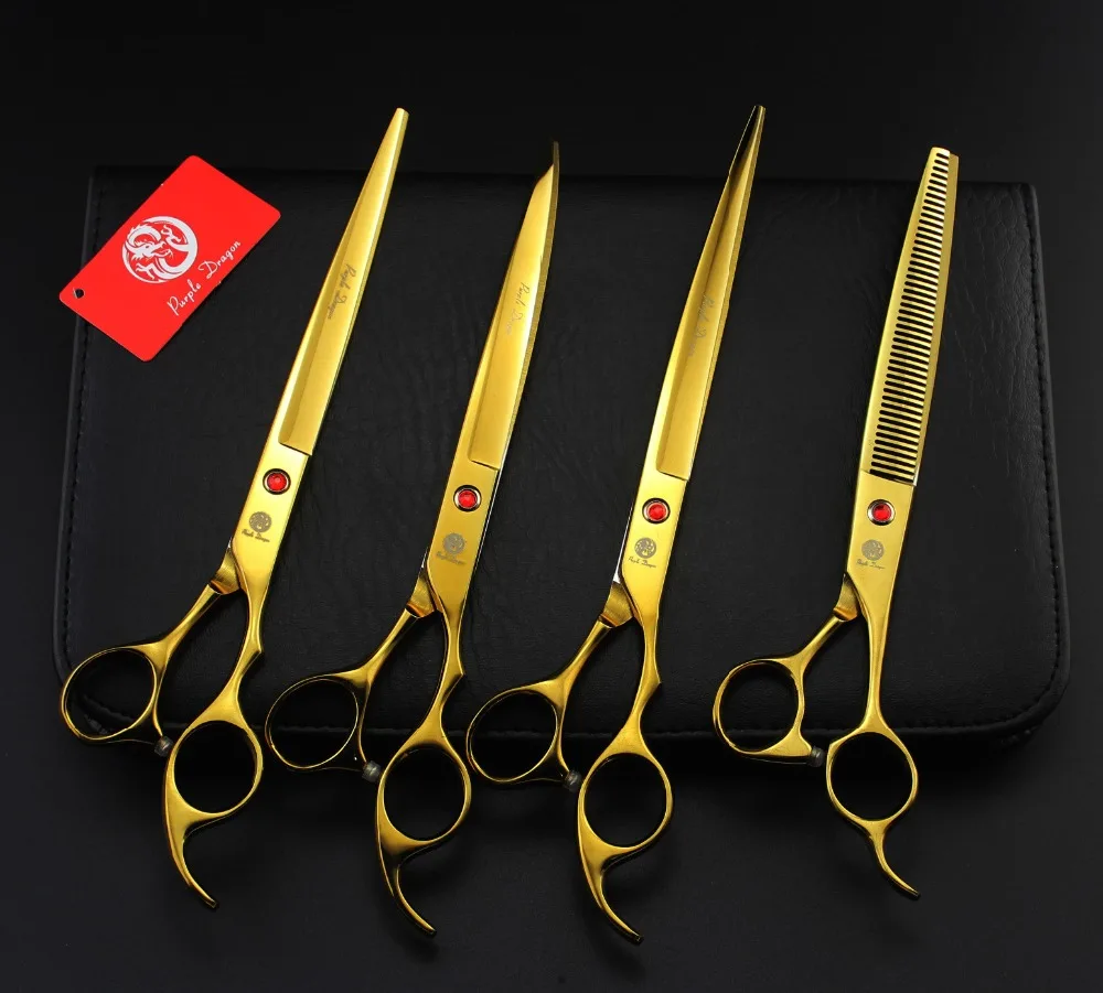 

Purple Dragon Professional Pet Grooming Scissors Set 8 In,Dog Grooming Shears,Cutting & Thinning & Curved Scissors
