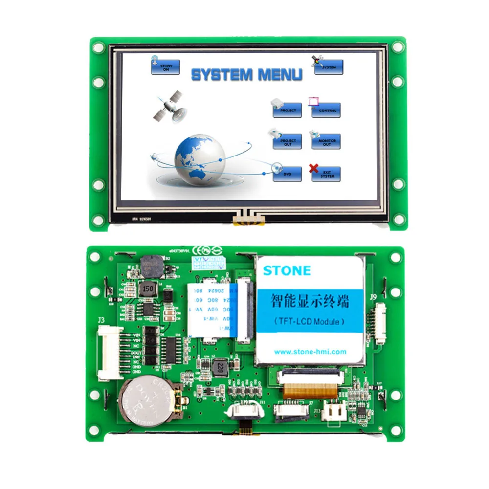 Toque e de Lcd com Tela de Toque e de Tensão de Largura 4.3 Polegada Tft Display