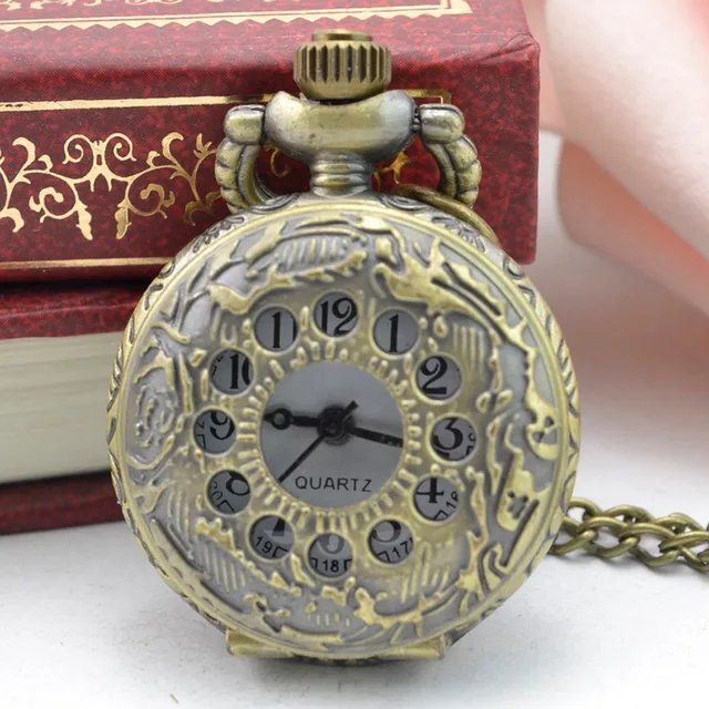 #5004Vintage Steampunk Retro Bronze Design Pocket Watch Quartz Pendant Necklace #5004Vintage Steampunk Retro Bronze Design Pocket Watch Quartz Pendant Necklace