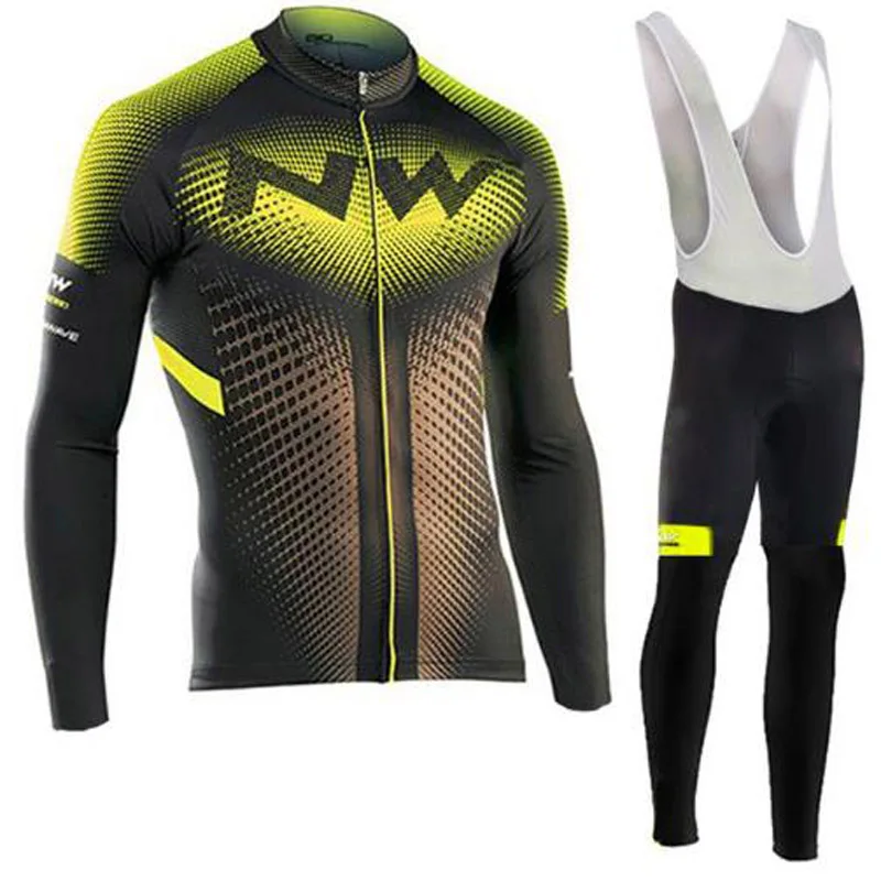 NW NORTHWAVE осенние длинные велосипедные комплекты одежды желтый Майо Ropa Ciclismo Invierno MTB велосипедные майки спортивная одежда для велосипеда