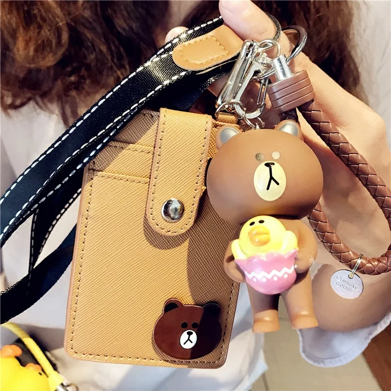 1 PCS kawaii Korean cartoon Brown Bear totoro ID card holder cute bank