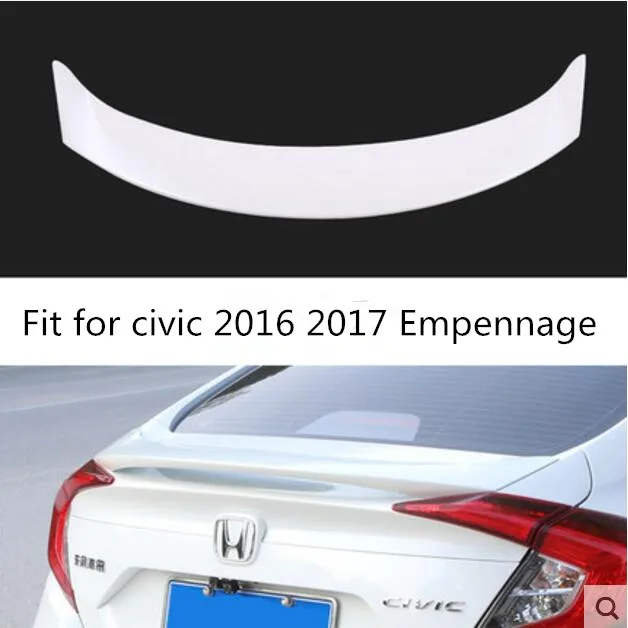 

ABS Plastic Rear Trunk Wing Spoiler Decoration Fit For Honda Civic 10th 2016 2017 2018 Empennage Auto accessories