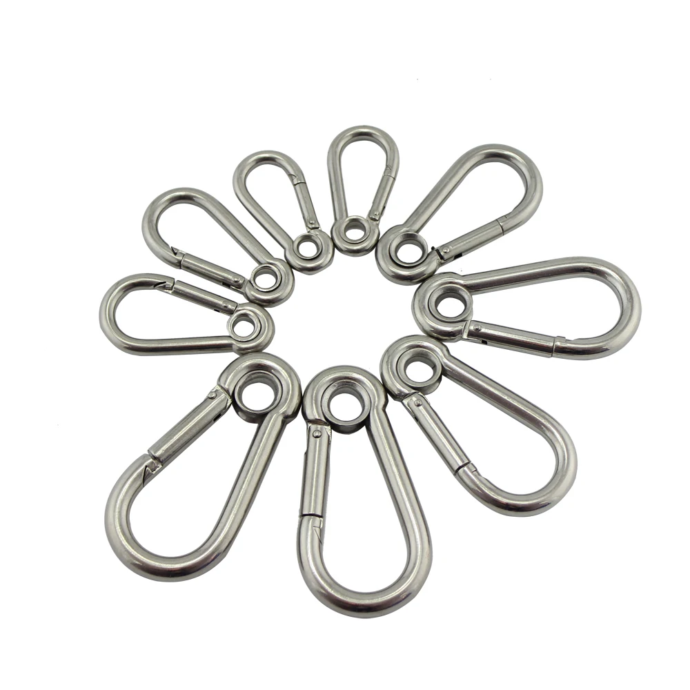 Heavy Duty Stainless Eyelet Spring Snap Hooks Big Size Stainless
