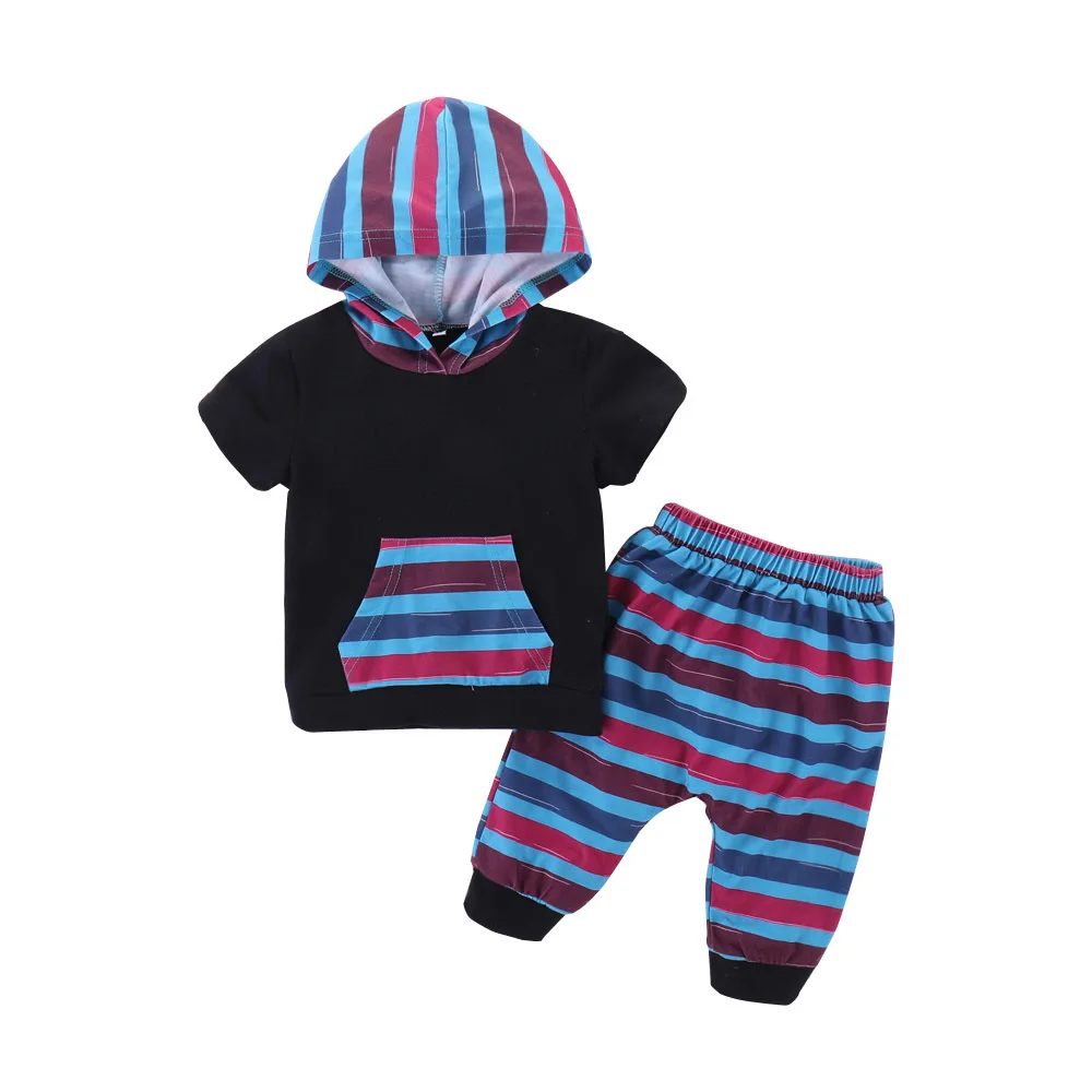 Summer children clothing set baby boys girls clothes set Sapphire Blue