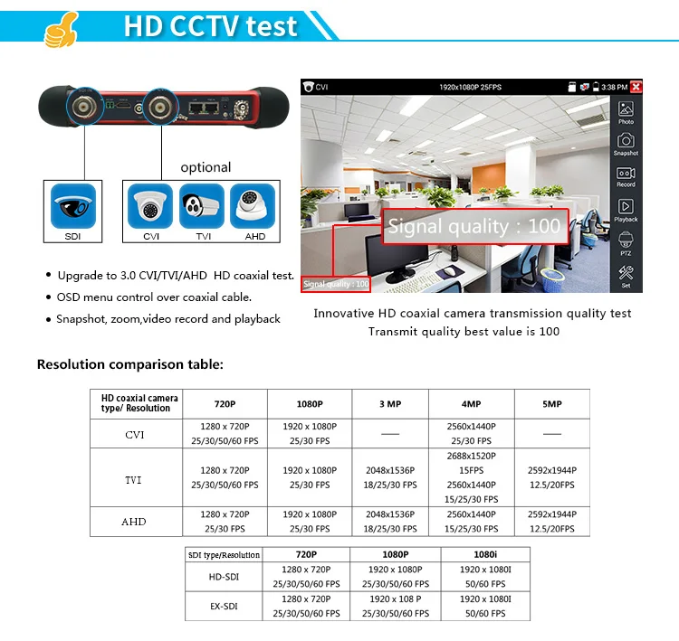 Smart security X7-ADH 7-дюймовый экран 4 К H.265/264/AHD/CVI/TVI Поддержка отображения изображения HDMI вход видеонаблюдения Многофункциональный ip-камера тестер