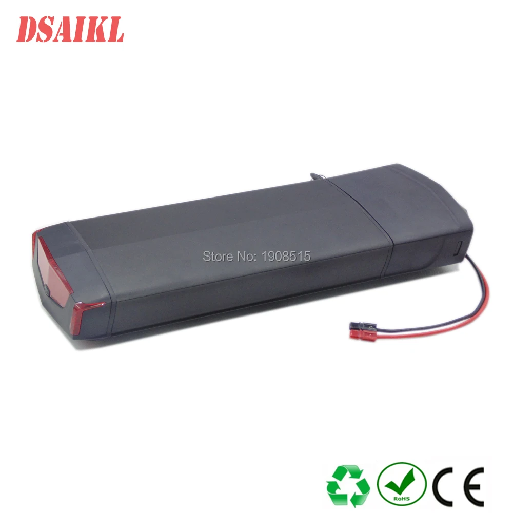 

New arrival rear rack plat e-bike battery 48v 13ah lithium ion battery with taillight for 500w 750w motor power