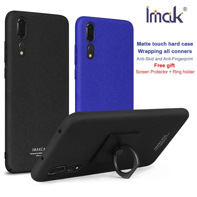 For Huawei P20 Pro Case Cover IMAK PC Matte Hard Luxury Stand Back Protective Phone + Screen Protector |