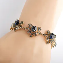 Blucome винтажные браслеты с цветами, циркониевые браслеты с кристаллами, женские свадебные украшения, аксессуары для рук, Изысканные Подарки