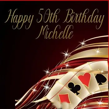 

Custom Casino 40th 50th Birthday Poker Gold Cards Sparkly backdrops Computer print party backgrounds