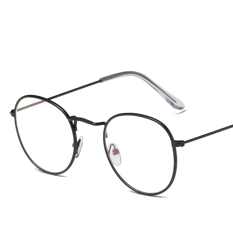 Gafas de moda para hombre y mujer, lentes transparentes con marco metal ovalado, 2018|De los hombres gafas de Marcos| AliExpress