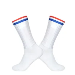 Enhanced Anti-Slip Silicone Aero Cycling Socks - L 39-45 (Stripe)
