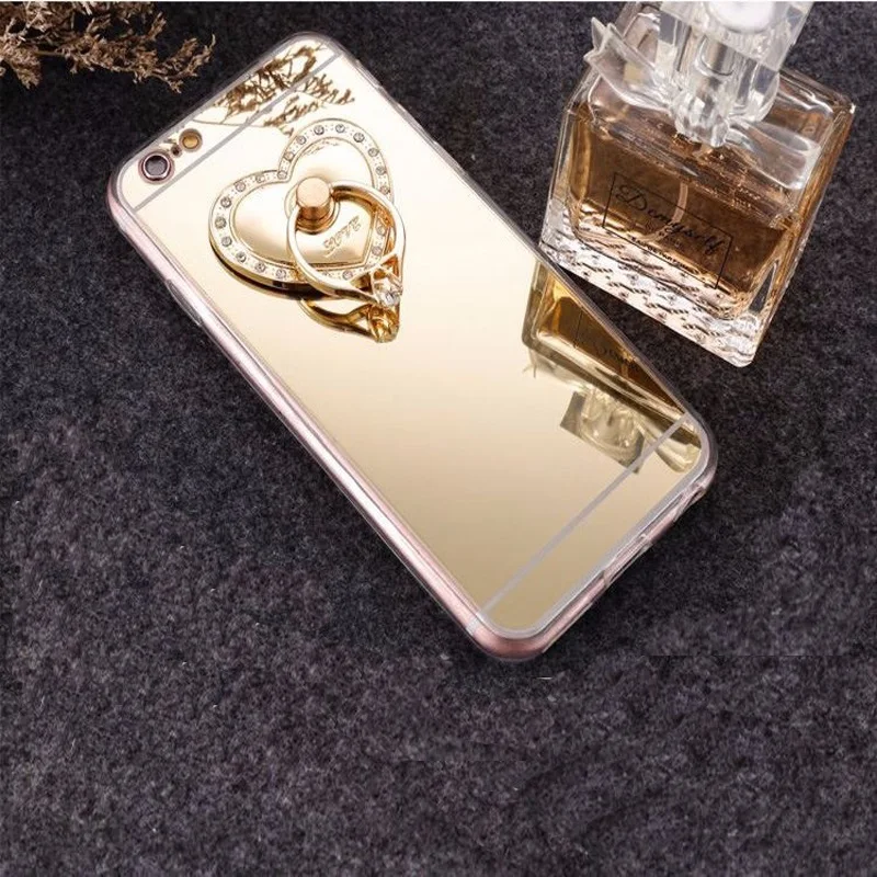 Чехол для Galaxy S 10 9 8 7 6 5 plus edge A J Prime Note 4 love heart Diamon блестящее зеркальное покрытие с