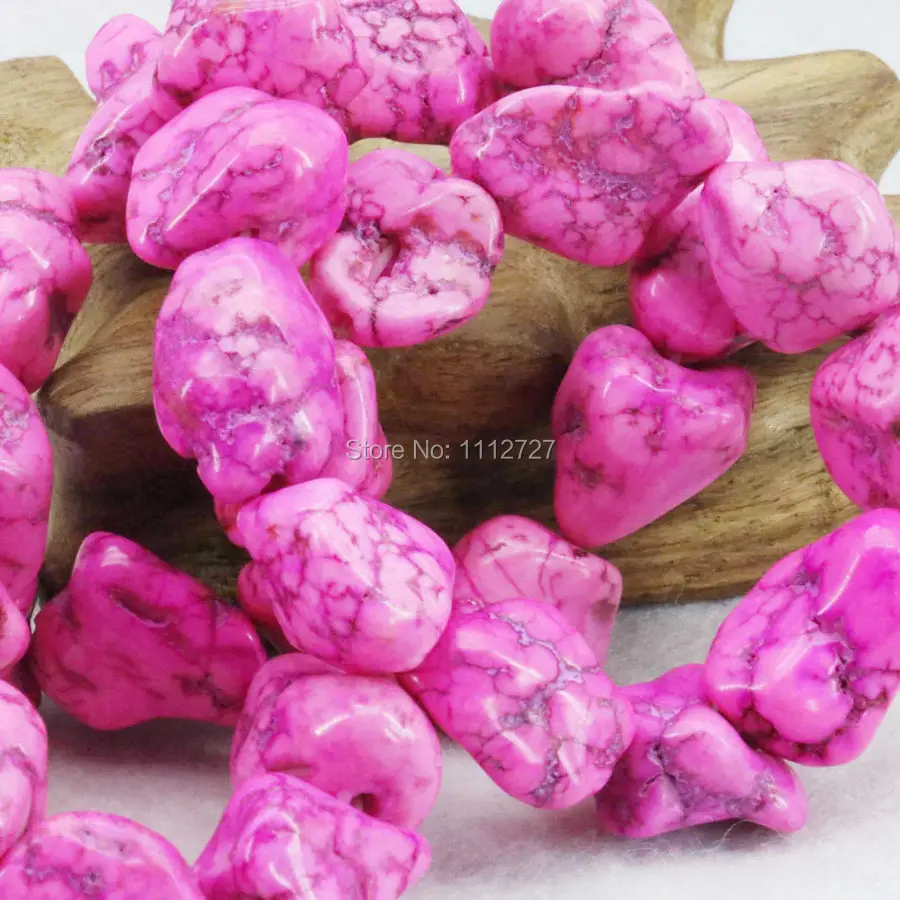 

10-14mm Accessory Crafts Parts Irregular Rose Turkey Howlite Chalcedony Loose Beads Stone DIY 15inch Jewelry Making Girls Gifts
