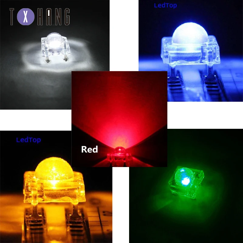 

20/50/100PCS 5mm Piranha White/Red/Blue/Green/Yellow Clear F5 LED Diodes Light Bulb colourful