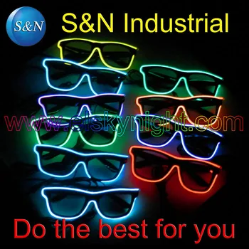 

2AA batteries case inverter with 10 colors different el wire glasses + free shipping