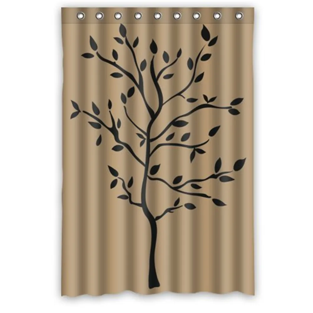 

Waterproof Bathroom Tree Branches Peel Shower Curtain,