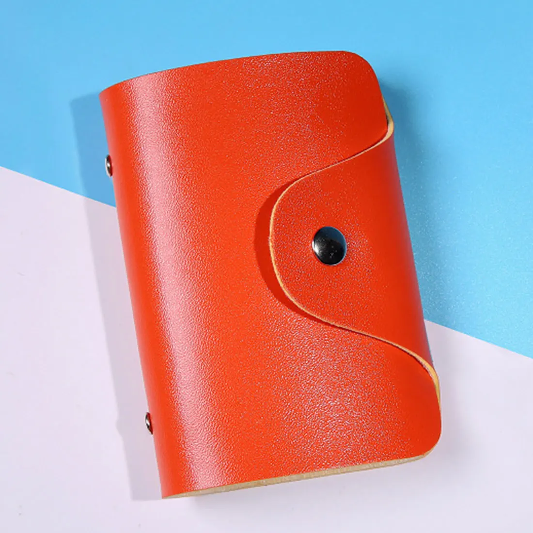 Простые Модные 24 слотов для карт кожаный бумажник визитки кредитной держатель для карт чехол бумажник Бизнес карты Высокое качество Сумки - Цвет: orange