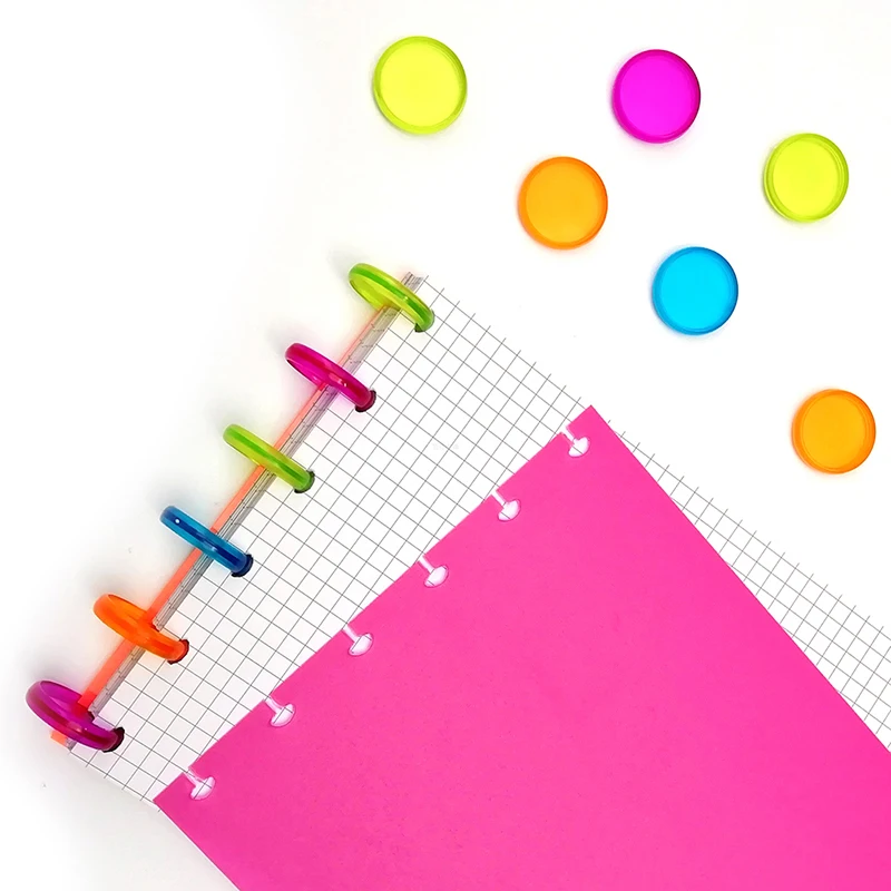 

TPXCKz Hot Sale 10PCS Plastic Inner Diameter Book Binding Rings Loose Leaf Notebook Ring Office School Colorful Round Ring