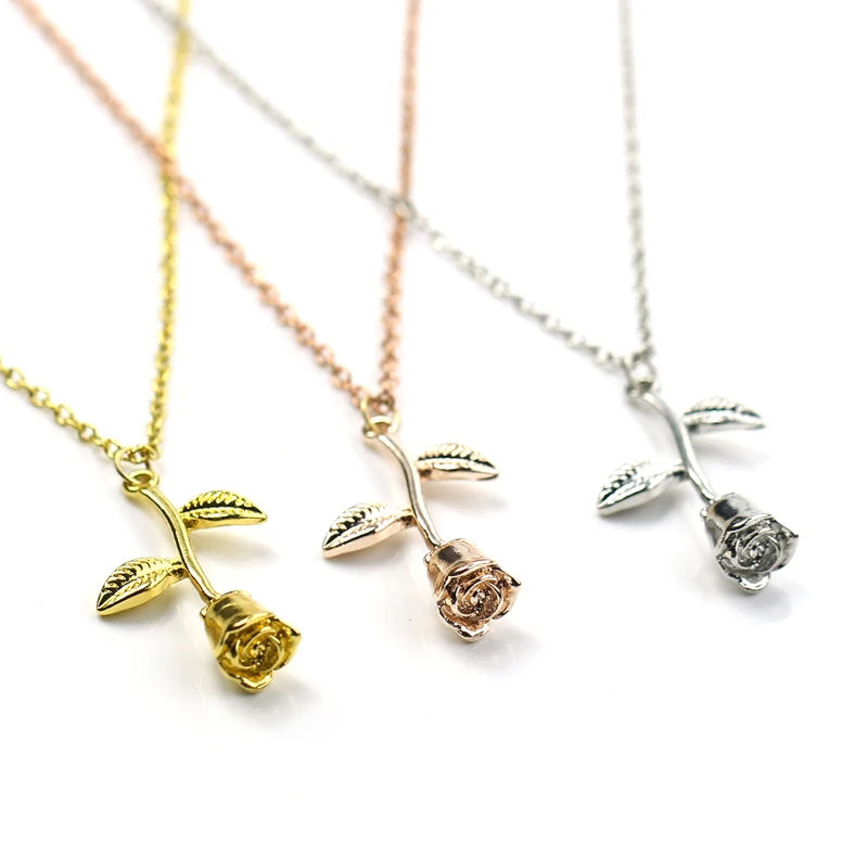 Bijoux Femme (украшения своими руками) Колье 2020 Новый розовый золотой цветок розы