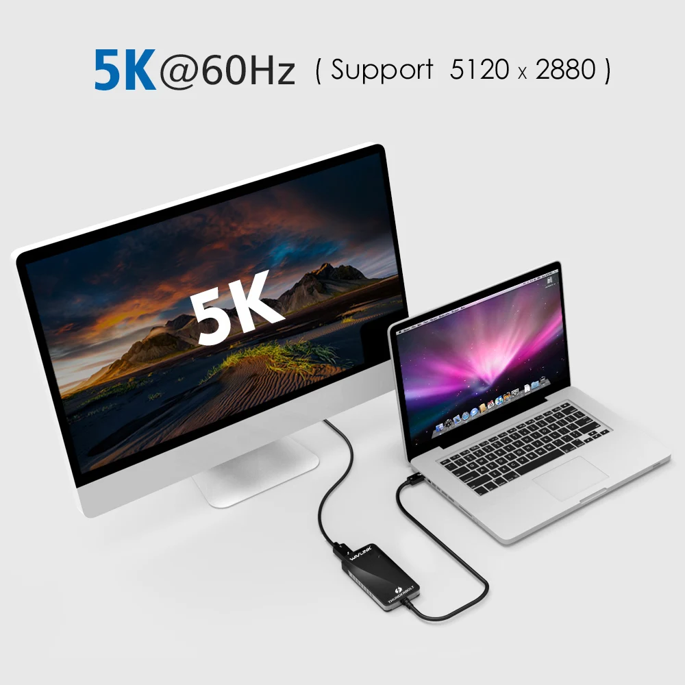 Thunderbolt 3 Adapter USB C Type C HUB DP Dual Displayport Display Adapter Video Converter 4K@60Hz or 5K@60Hz DisplayMac&Window 