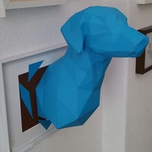 DIY украшения дома милый щенок голова Бумага модель Пазлы игрушки животных для рестораны бар Водонепроницаемый Образовательные Складные модели