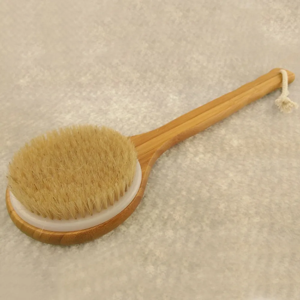 

Hot Dry Skin Body Soft Natural Bristle the SPA the Brush Wooden Bath Shower Bristle Brush SPA Body Brush with Long Handle