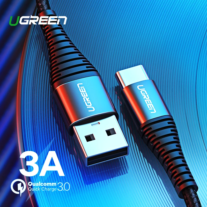 

Ugreen 3A USB C Cable for Samsung S10 S9 Note 9 Xiaomi mi 9 8 Fast Quick Charge Type-C Cable for Oneplus 6t Type C Charger Cord