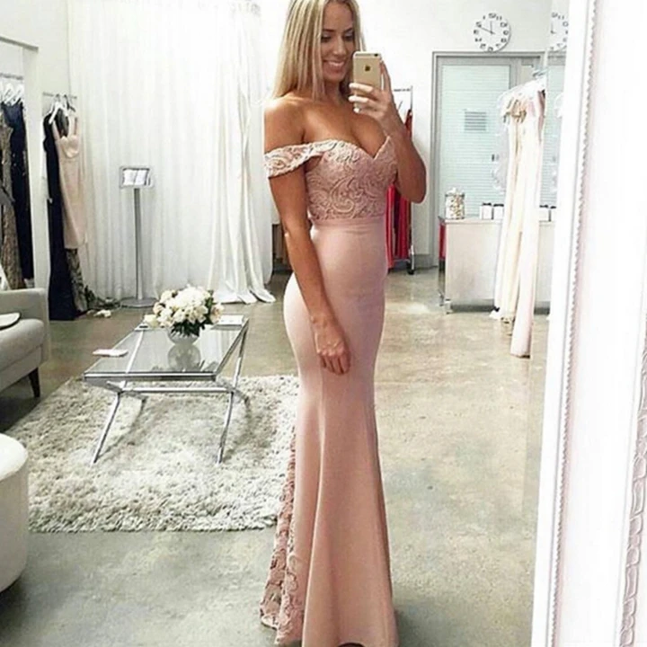 

Long Evening Dress 2019 Mermaid Formal Evening Gowns Cap Sleeve Ladies Lace Arabic Style Evening Dresses robe de soiree