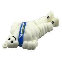 Lovely White Michelin USB Flash Drive Disk Memory Stick PenDrive Pen Drive Personalized 4GB 8GB 16GB 32GB Mini Computer Gift