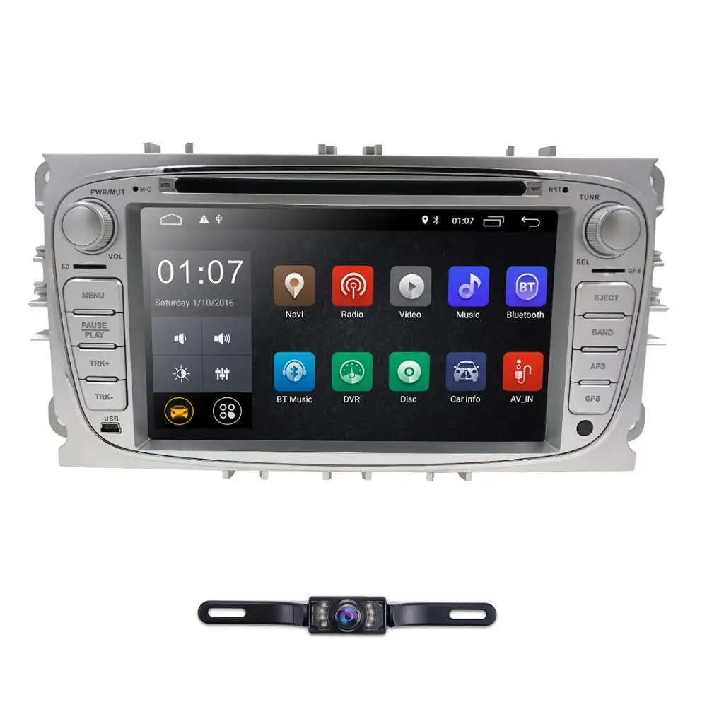 Top New 2 Din IPS Car DVD Android 9.0 For Ford focus Mondeo Galaxy S-Max C-Max Transit Connect Kuga Mirror link Steel wheel control 4