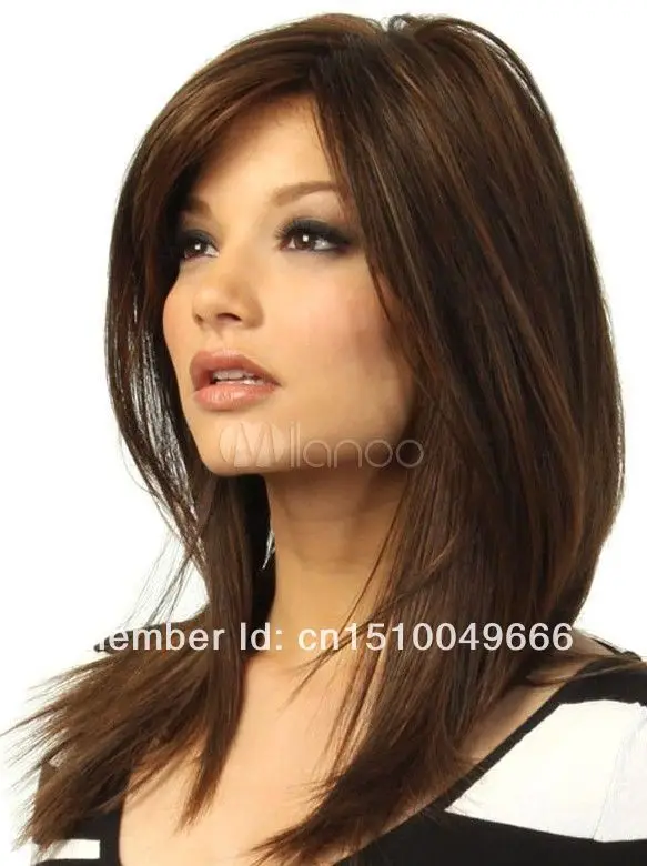 

FREE SHIP>>> Cosplay Wig Brown Long Straight Hair Wigs Sexy Woman Wigs