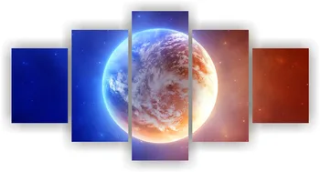 

Unframed 5 Pcs Blue Sky Colorful Earth Abstact Canvas Art Pictures Universe Star Arts Home Decor Printed Oil Painting