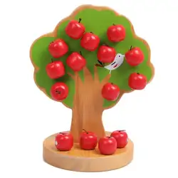 Деревянная Магнитная Модель Дерево яблока забавная имитация сбора яблок и деления яблок игрушка для раннего развития для детей