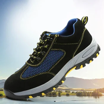 

plus size mens leisure comfortable steel toe cap working safety shoes construction site worker shoe security boots protection