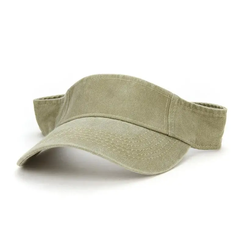 New Men Women Visors Topless Adjustable Leather Strap Back Fine Sunshade Hats Unisex Summer Cap Visor - Цвет: amy green