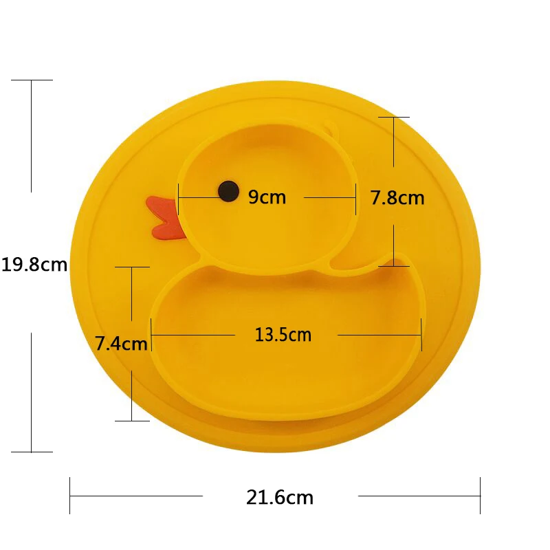 Baby Duck блюд Силиконовый поднос всасывающий лоток Нескользящие мини-коврик Для детей еды блюдо для фруктов Todder столовых