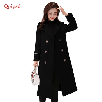 

Korean Version Of Autumn And Winter Woolen Coat New Long Temperament Woolen Coat Female Thicker Woolen Coat Thin Students Coats