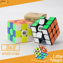Yuxin Zhisheng маленький Магический кубик 3x3x3 3 слоя 56 мм головоломка профессиональный игрок черный без наклеек обучающая игрушка для детей