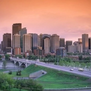 Skyline of Calgary  Alberta  Canada Poster Print by David R. Frazier (26 x 17)