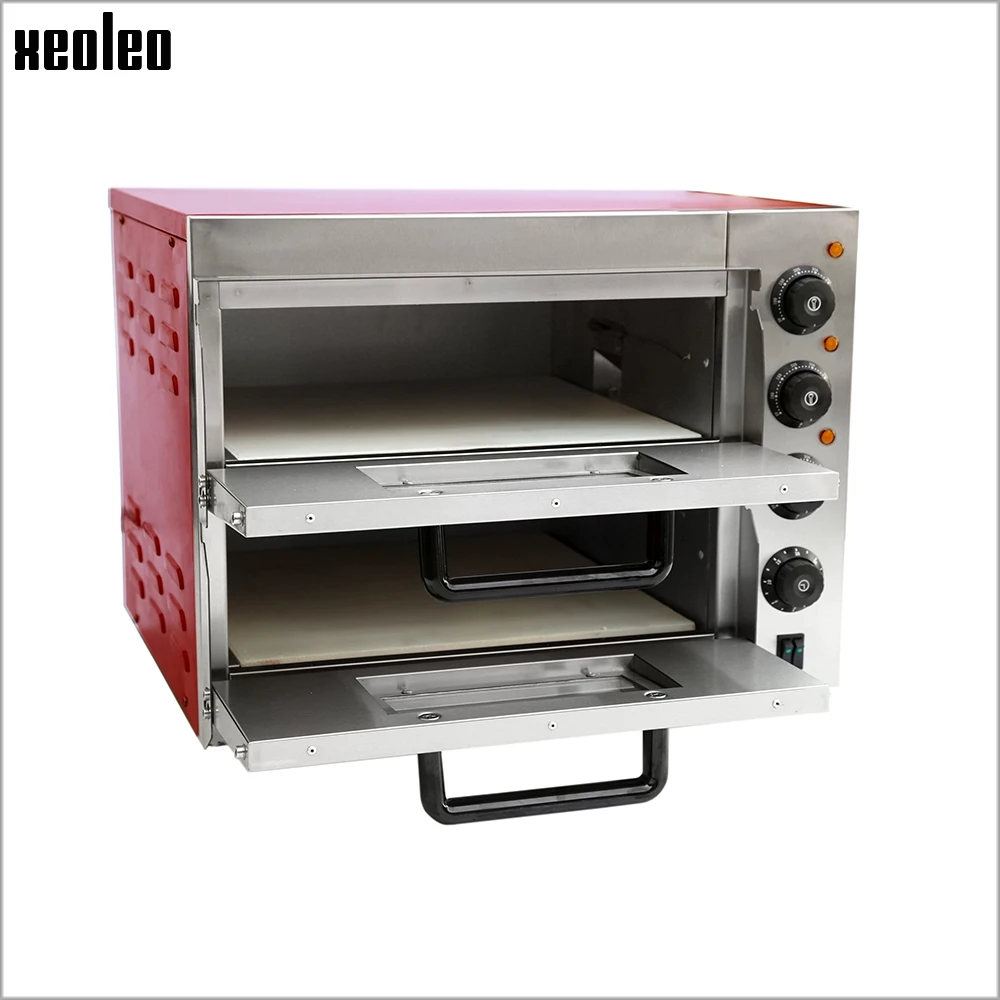 XEOLEO Electric Pizza Kitchen Food Processor Double Layer Baker Machine Home Appliance Stainless Steel Cuisine Commercial Oven