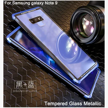 

2pcs Tempered Glass Metallic Case For Samsung galaxy Note 9 cover shell Case For Samsung galaxy Note9 Cases phone cover shell