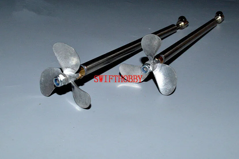 

A pair 3 blade alloy propeller assembly 4mm shaft Double motor Rc boat