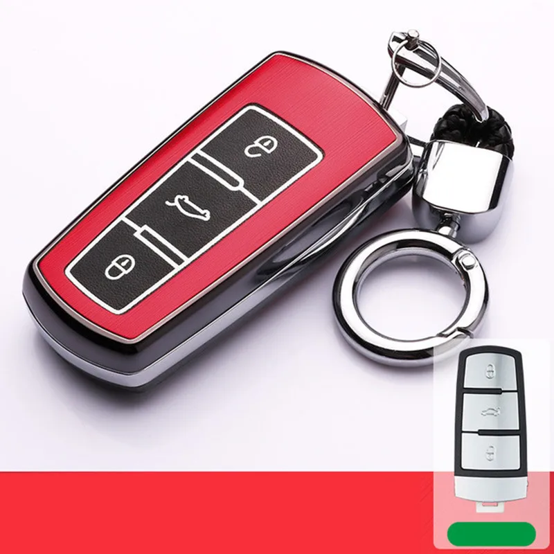 Aluminium-alloy-Luminous-Car-Key-Case-Protector-Fit-For-VW-Passat-CC-Magotan-Key-Cover-Holder (2)
