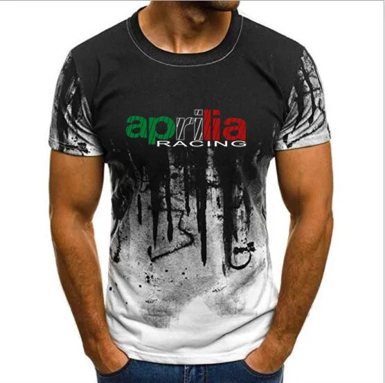 

High Quality S-4XL Printed APRILIA RACING Motobike T shirt Tops splash-ink Printed Male Casual Camouflage Short Sleeve tshirt