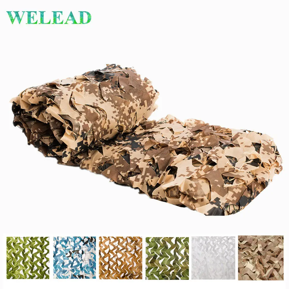 

WELEAD 5x10M Reinforced Camouflage Nets 5M Garden Outdoor Cover Awning Car Tent Pergalo Gazebo Army Camo Voile 5*10M 10x5M 10*5M