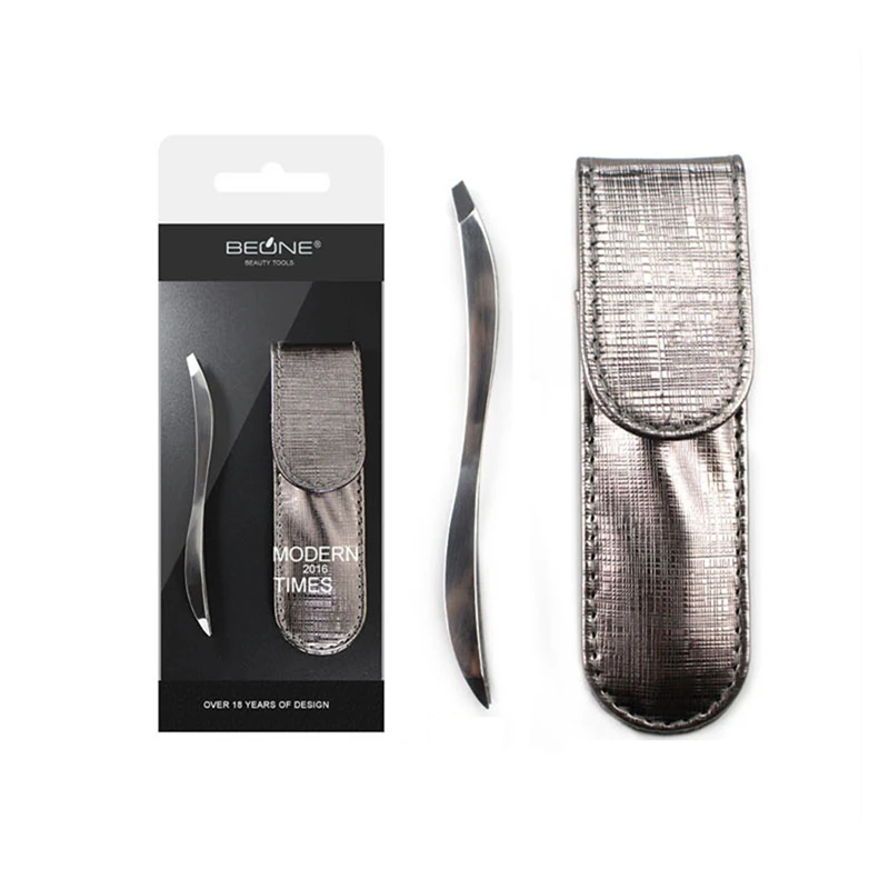 

1PC Willow Eyebrow Tweezer Steel Double Ended Slant Tip Point Tip Eye Tweezer For Face Nose Hair Removal Beauty Tool with PU Bag