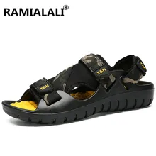 Роскошные летние Мужская обувь, сандали Модные мужские сандалии пляжная обувь мягкая подошва пропускает воздух; Sandalias Hombre; Мужская обувь