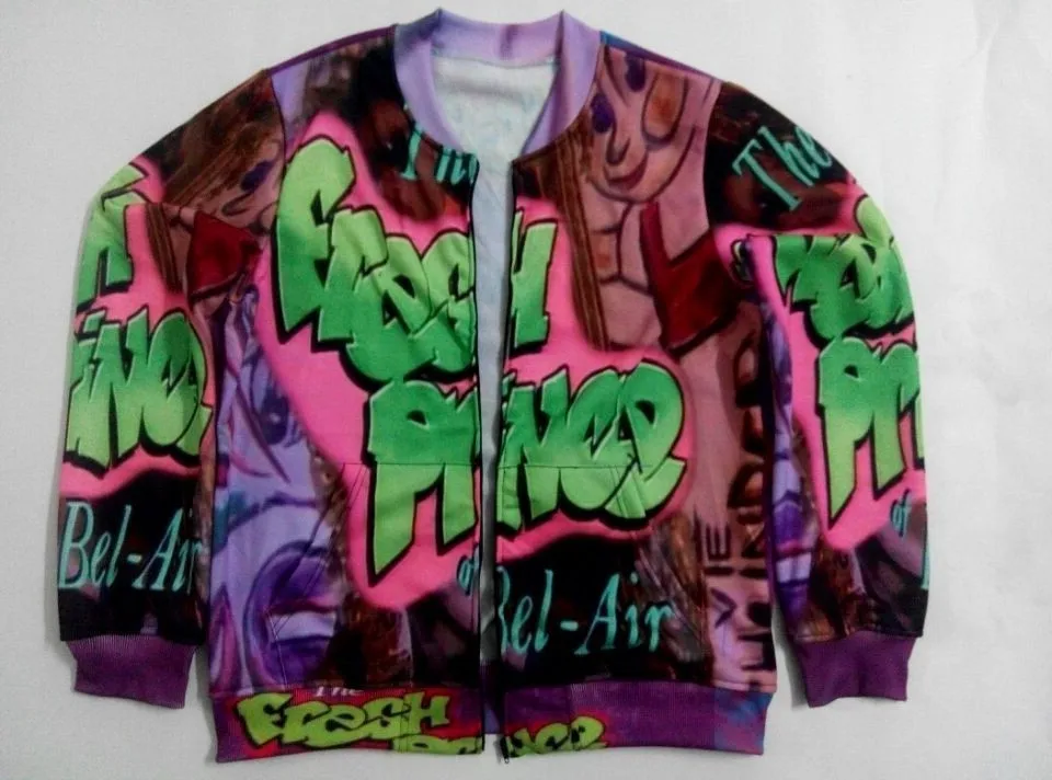 

REAL American SIZE Fresh Prince Custom Create your own 3D Sublimation print Zipper Up Jacket plus size