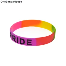 OBH 2 шт 1/2 дюймов широкий розовый Радужный цвет гей Прайд силиконовый резиновый браслет